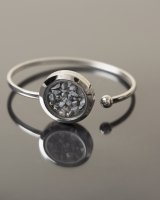 Steel bracelet with grey stones